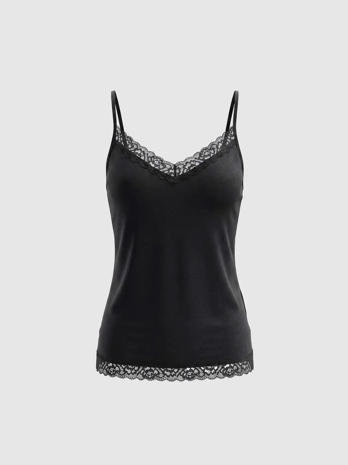 Lace Trim V-neck Cami Top