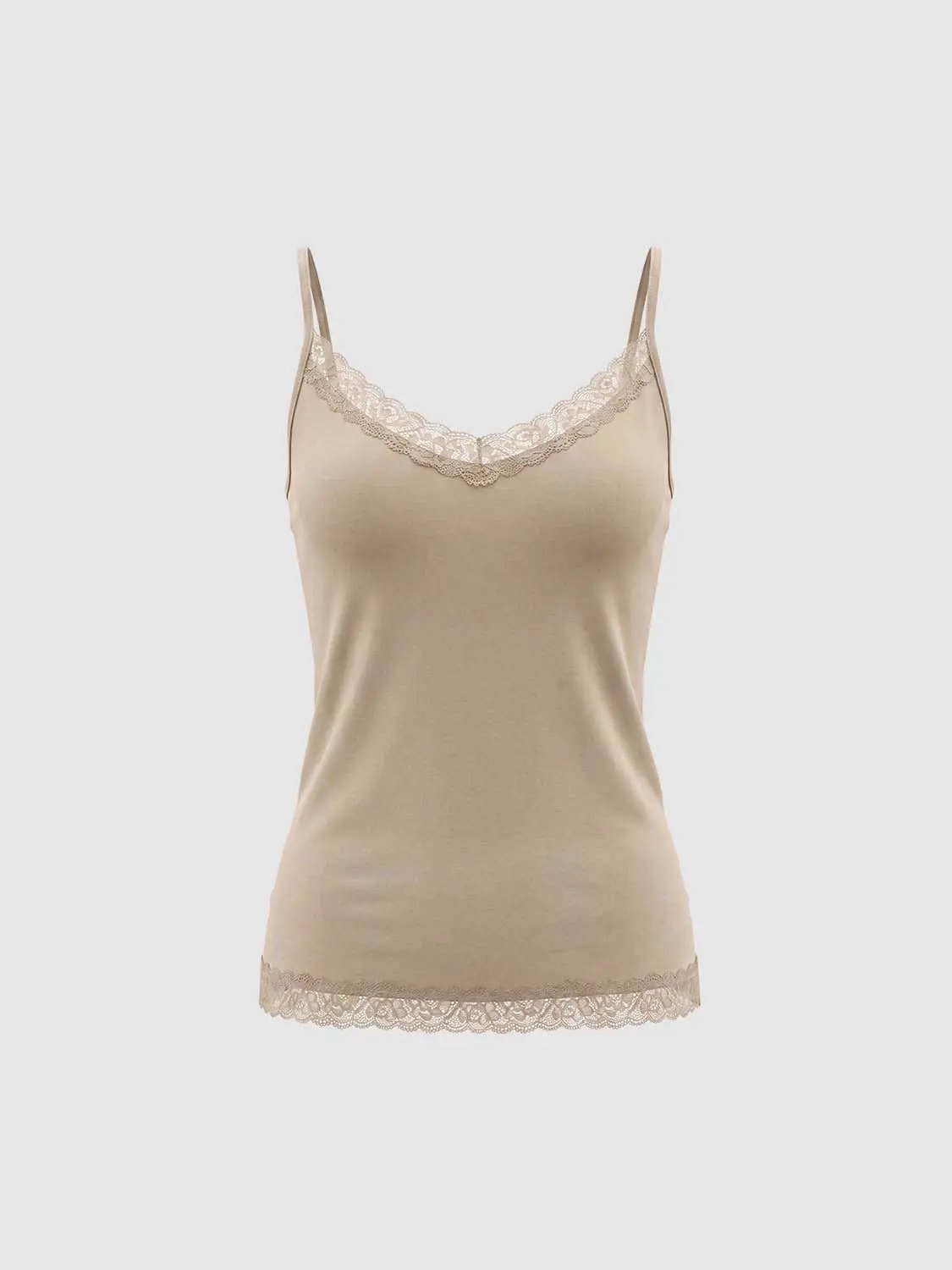 Lace Trim V-neck Cami Top