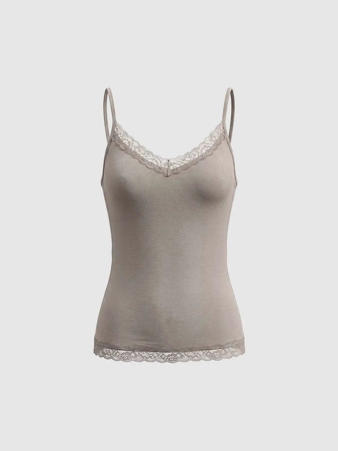 Lace Trim V-neck Cami Top