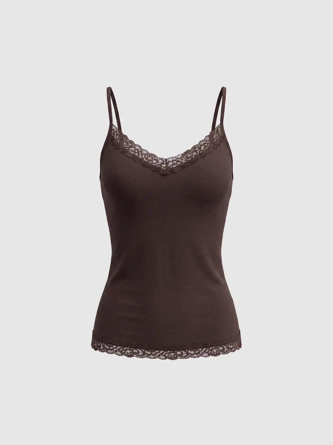Lace Trim V-neck Cami Top