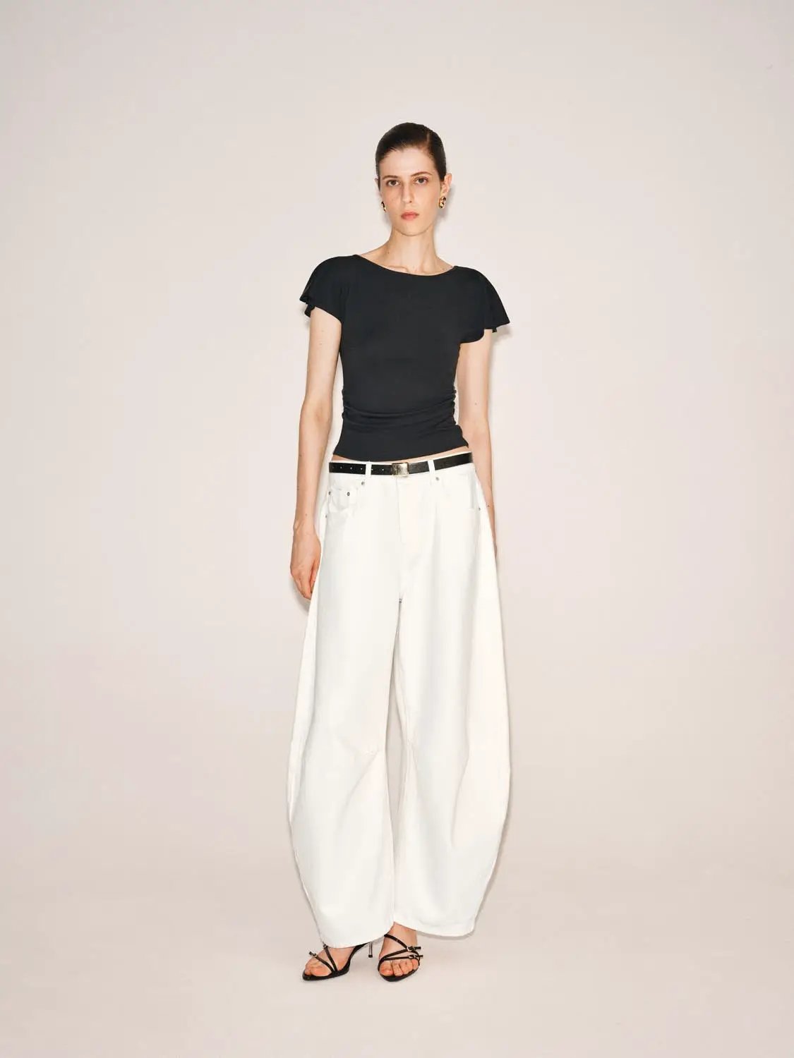 Ruffle Trim Modal Short Sleeve Tshirt