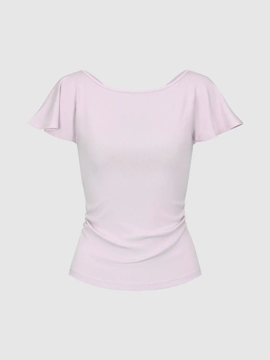 Ruffle Trim Modal Short Sleeve Tshirt