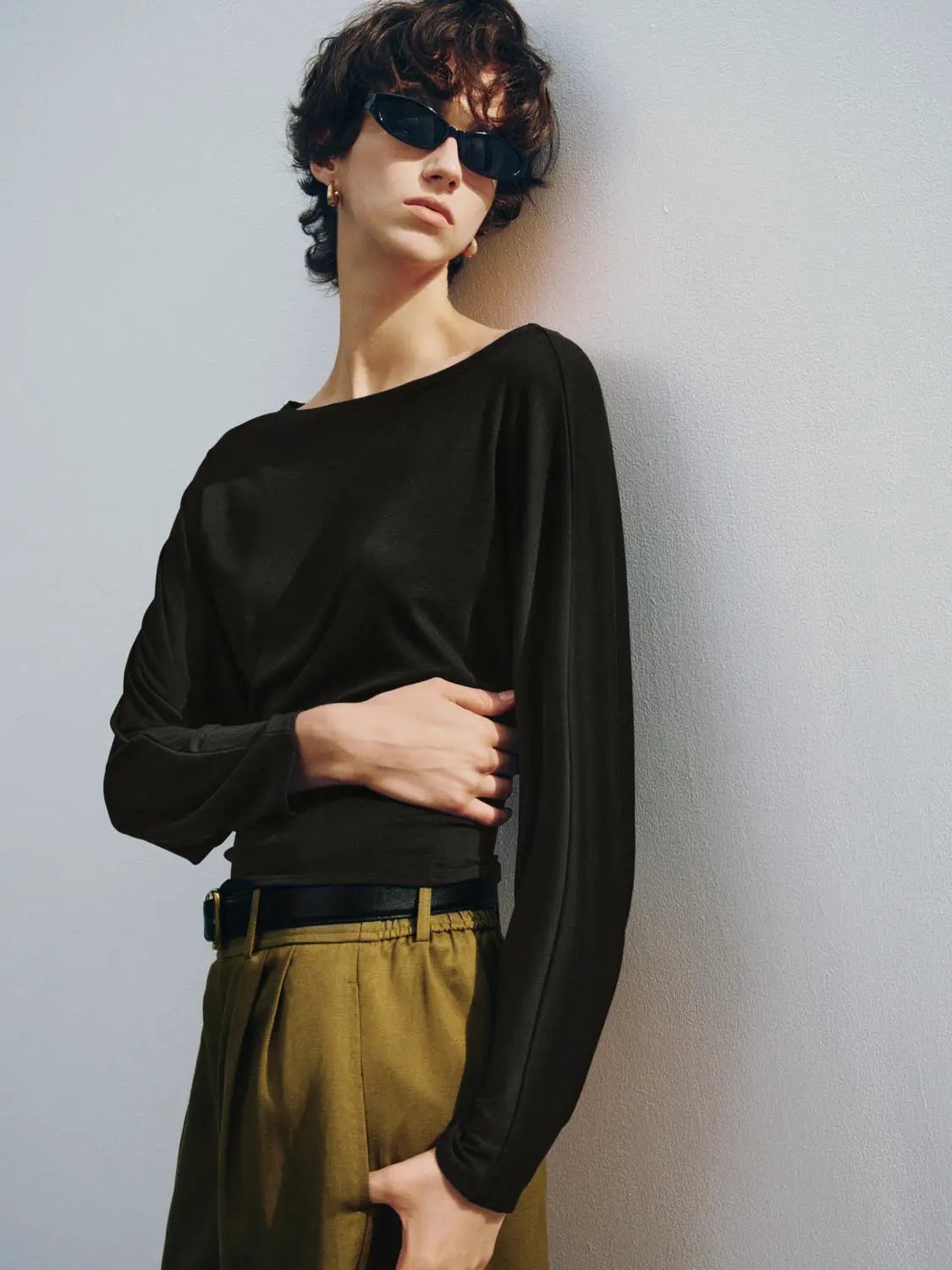 Long Sleeve Crew Neck Knit Top