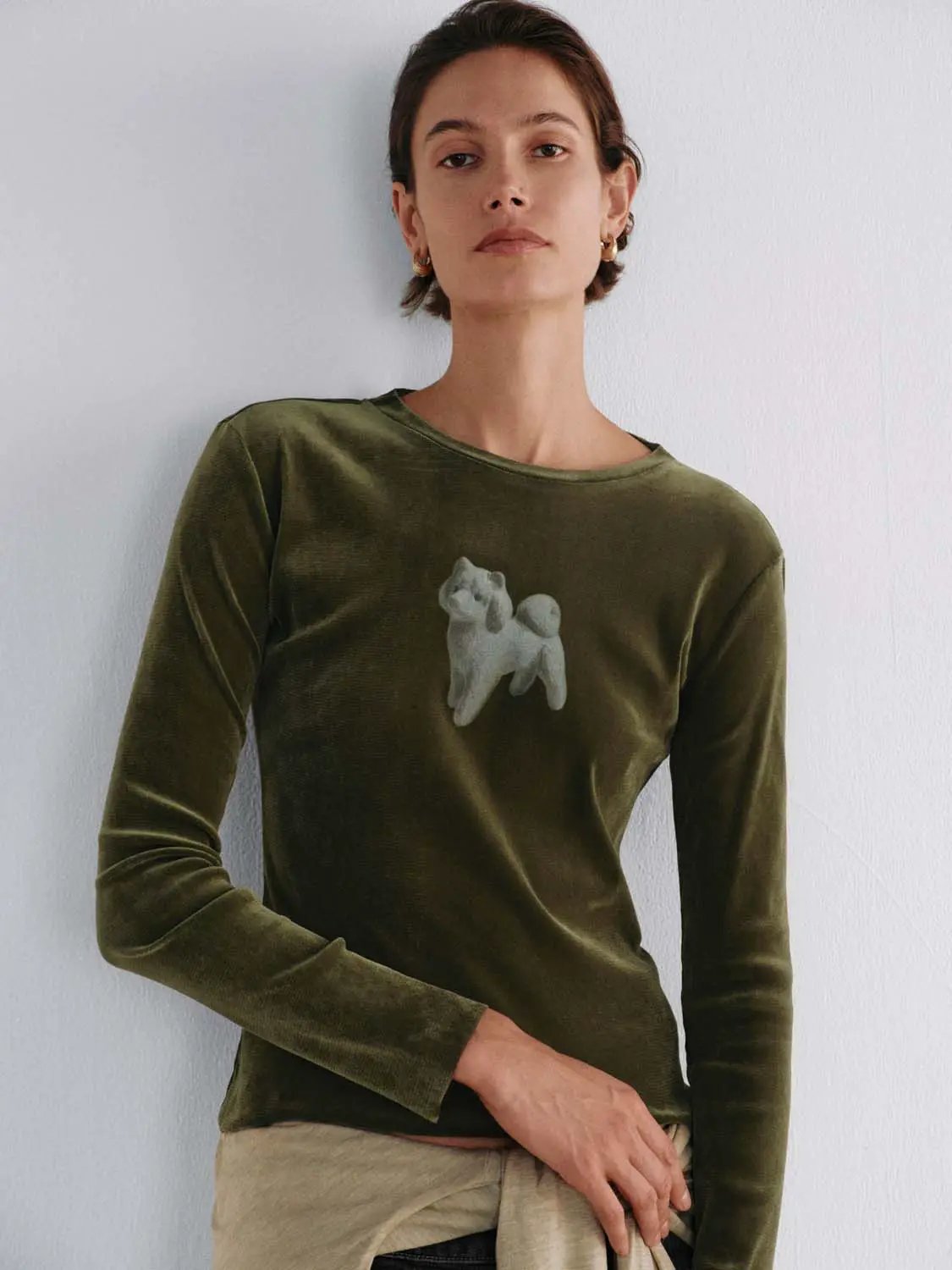 Flocking Animal Graphic Long Sleeve T-Shirt