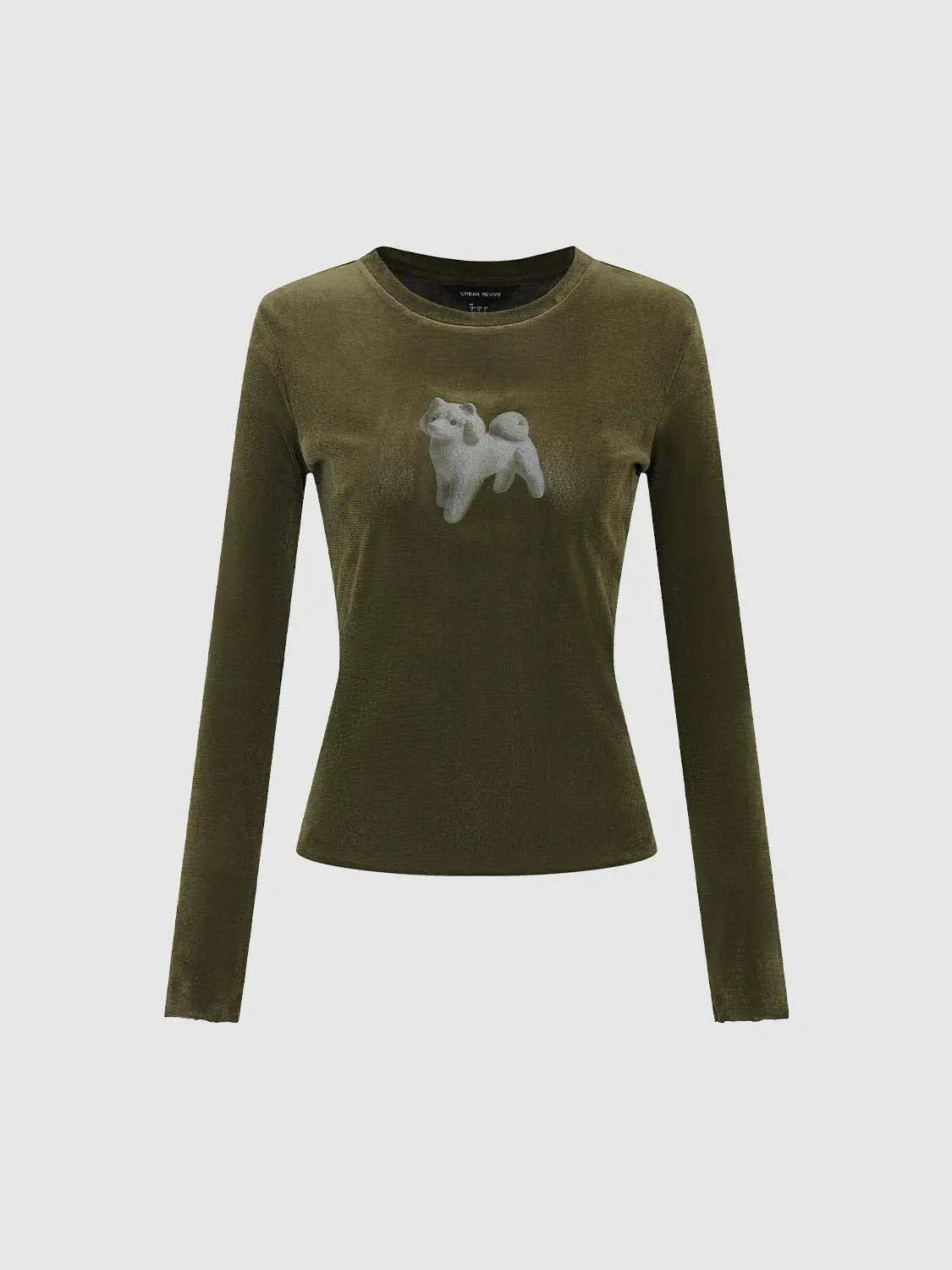 Flocking Animal Graphic Long Sleeve T-Shirt