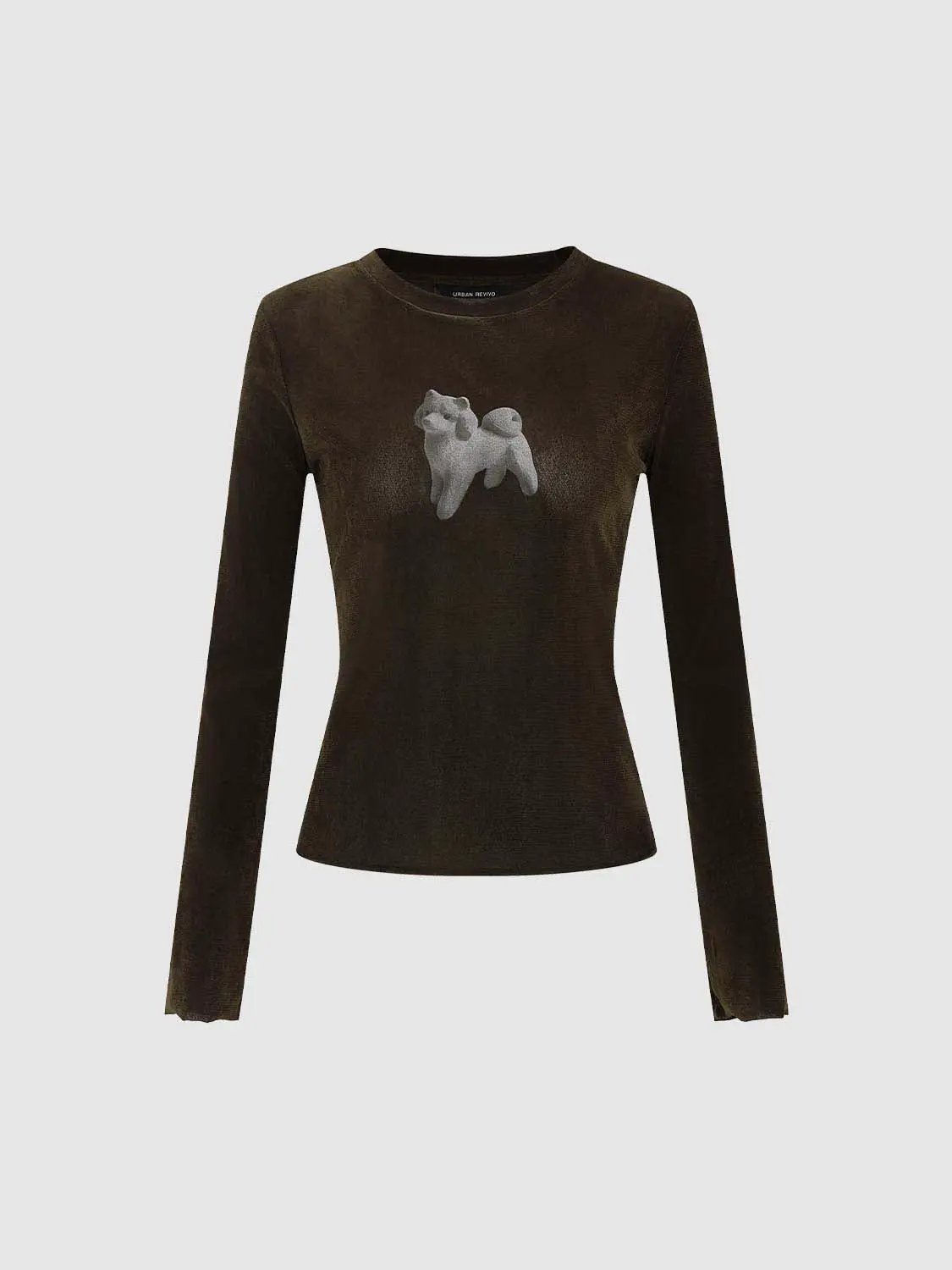 Flocking Animal Graphic Long Sleeve T-Shirt