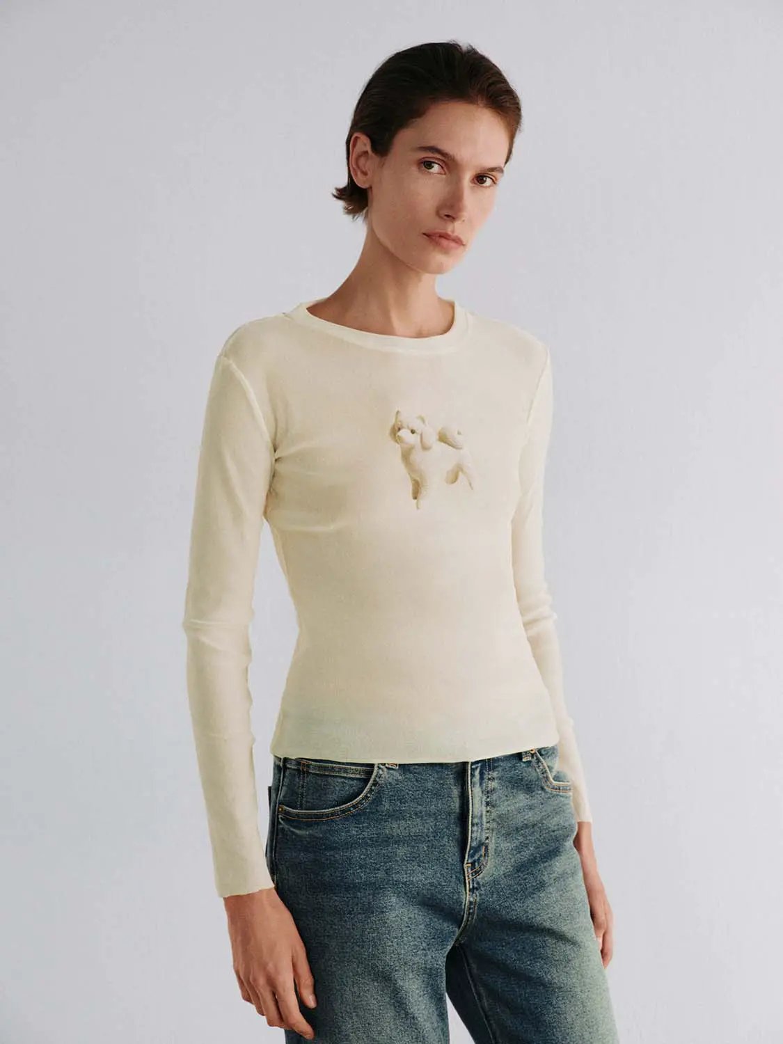 Flocking Animal Graphic Long Sleeve T-Shirt
