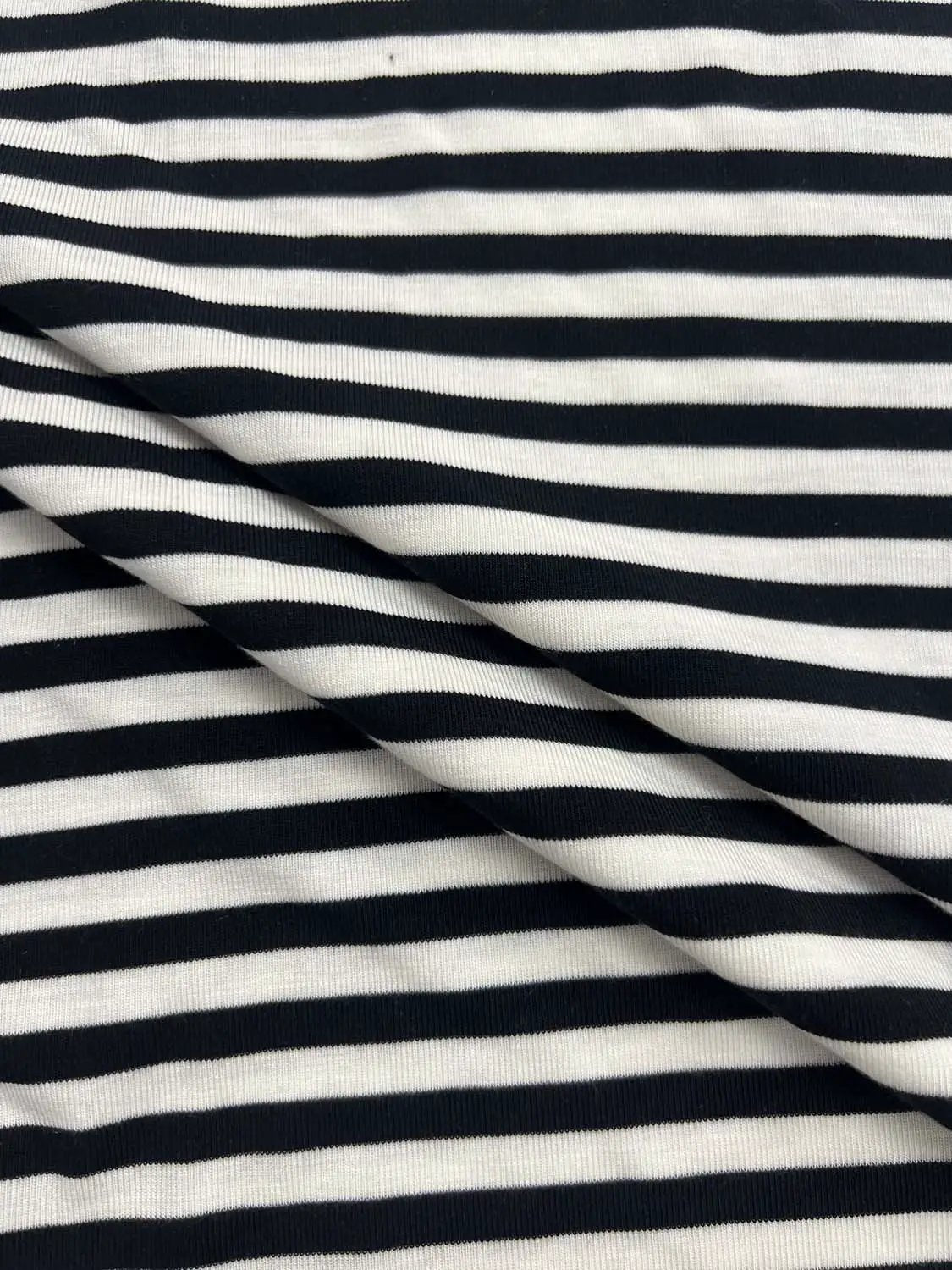 Striped Crew Neck Raw Hem Short Sleeve T-Shirt