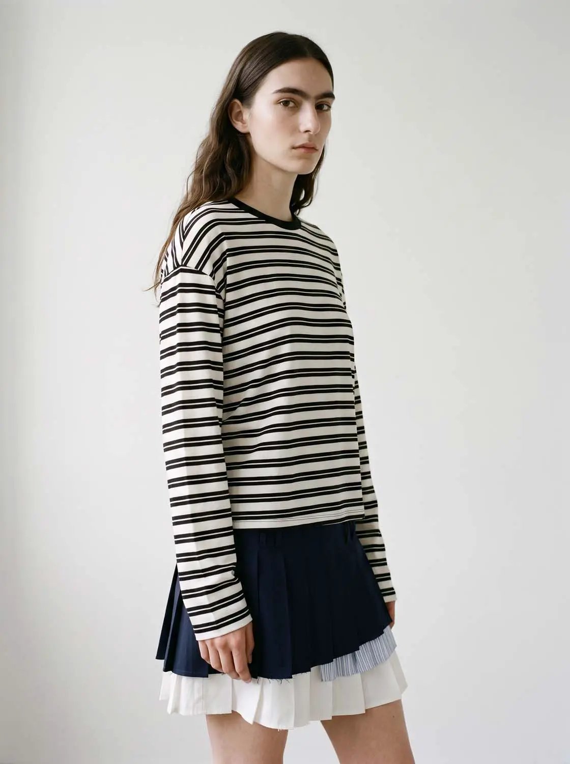 Striped Crew Neck Long Sleeve T-Shirt
