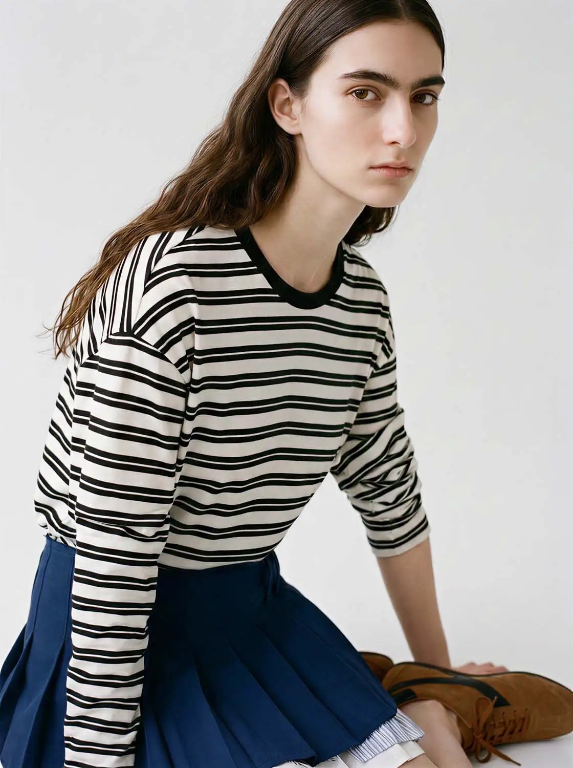 Striped Crew Neck Long Sleeve T-Shirt
