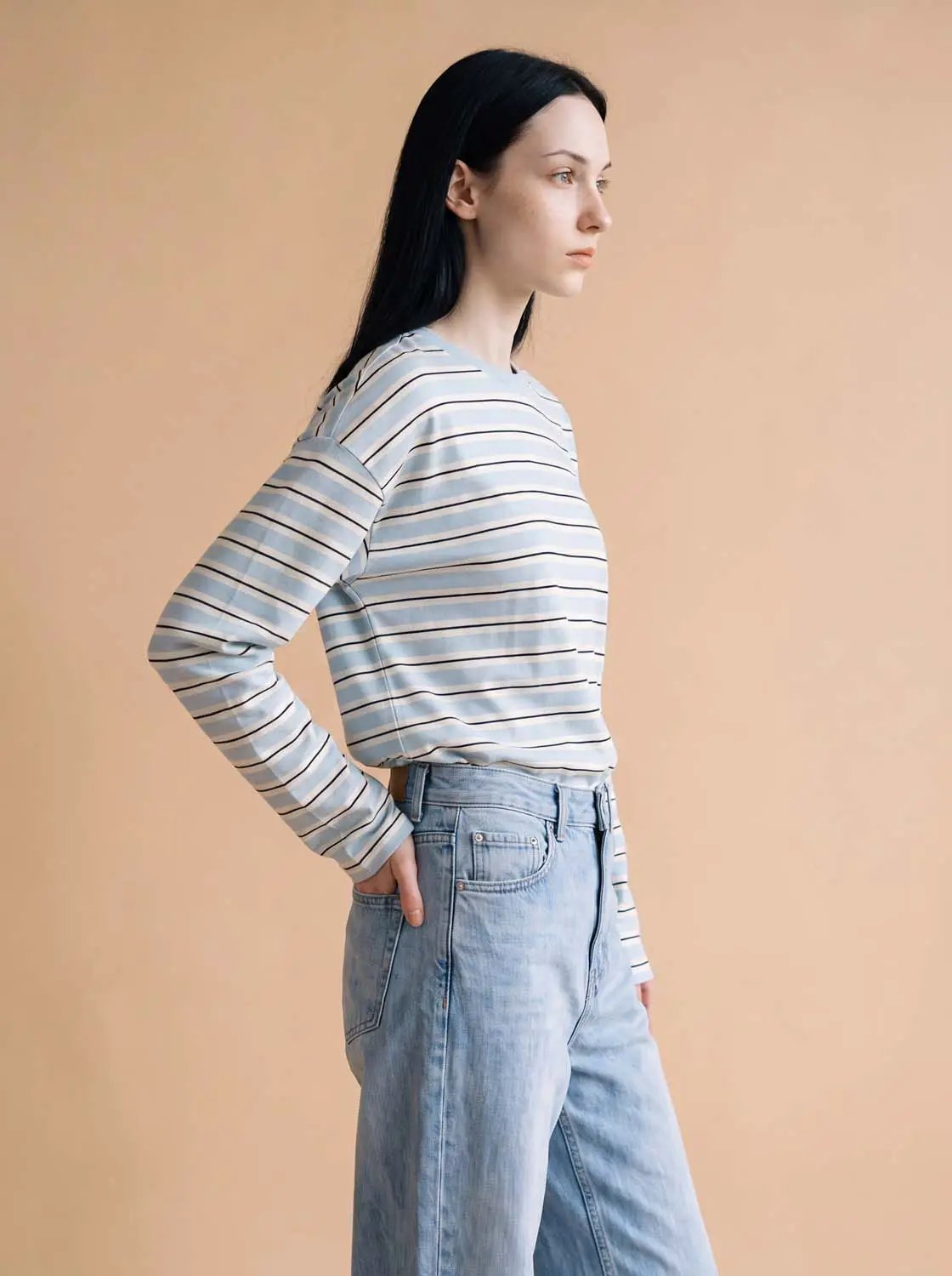 Striped Crew Neck Long Sleeve T-Shirt
