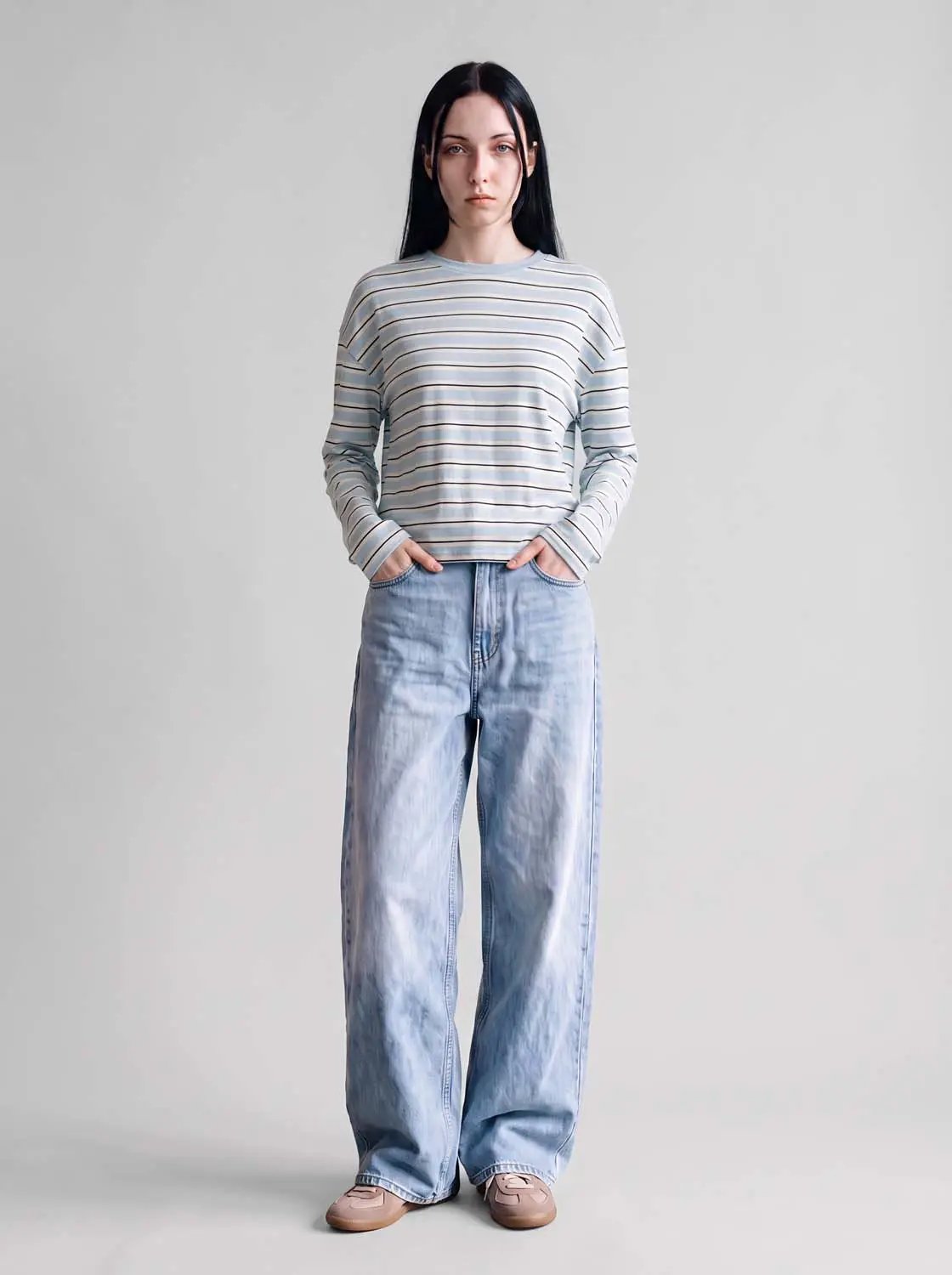 Striped Crew Neck Long Sleeve T-Shirt