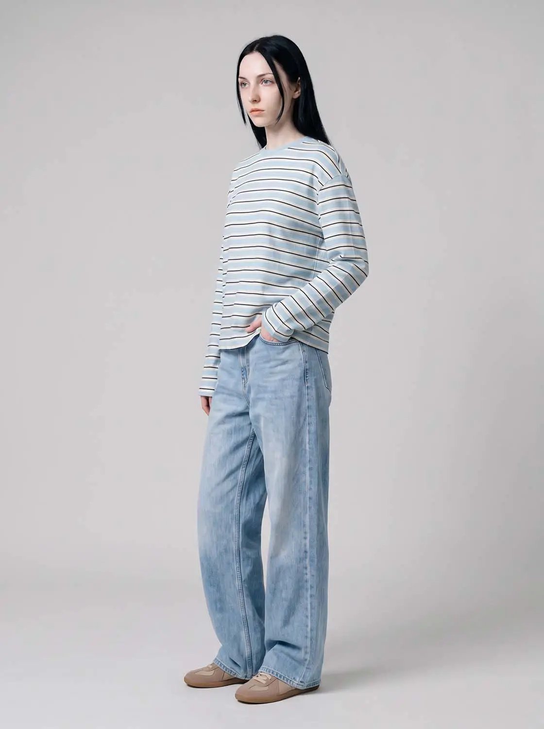 Striped Crew Neck Long Sleeve T-Shirt