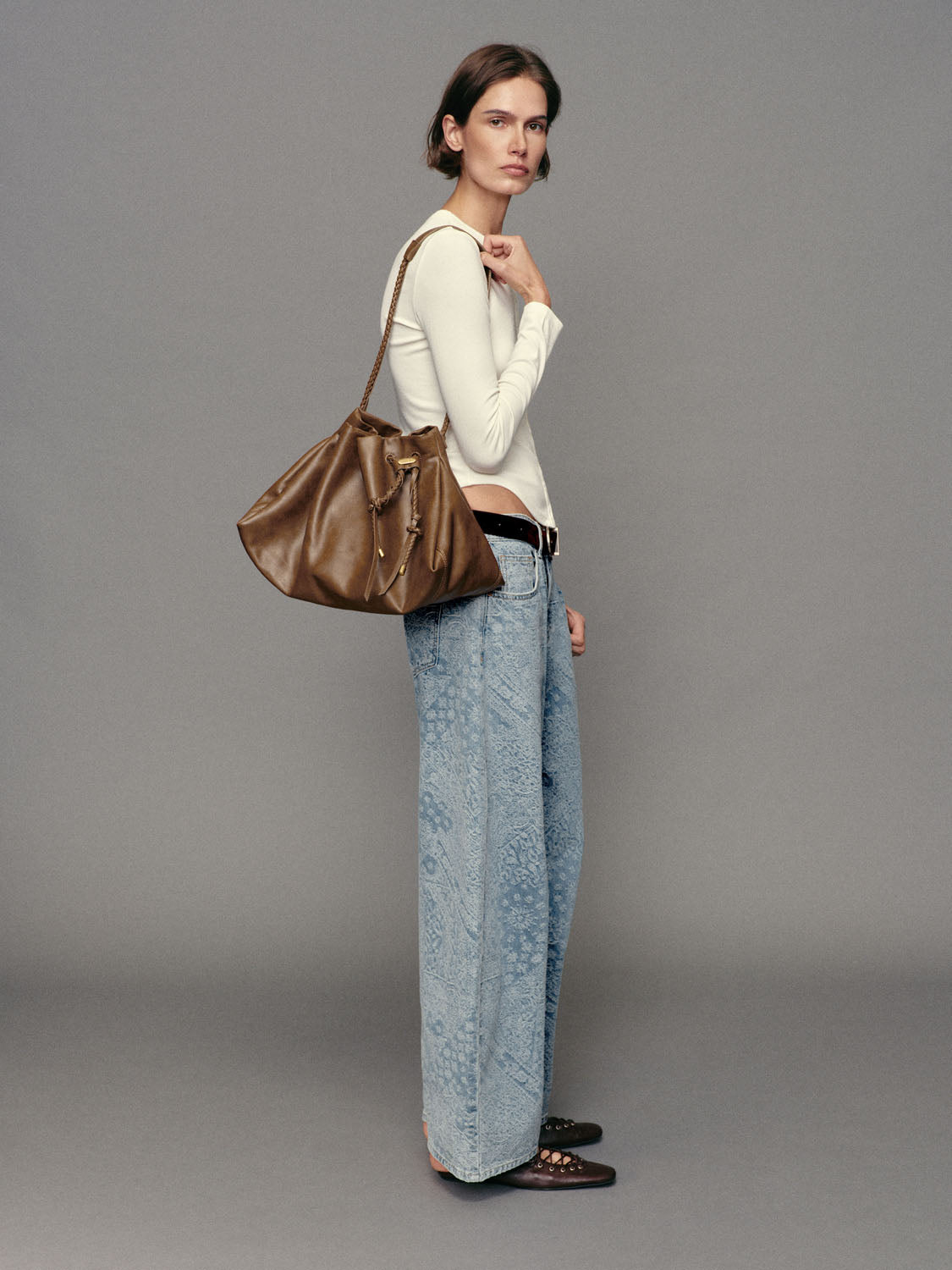Button Front Ribbed Crew Neck Long Sleeve Cardigan