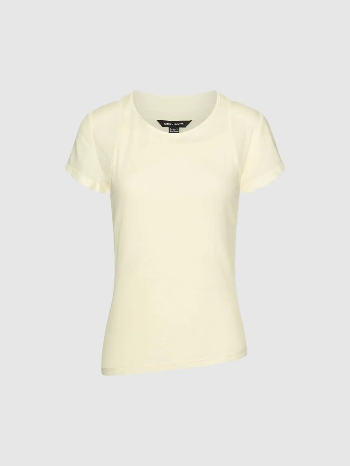 Fitted Crew Neck Short Sleeve Cotton Blend T-Shirt