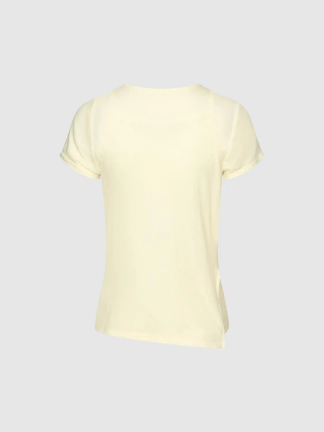 Fitted Crew Neck Short Sleeve Cotton Blend T-Shirt