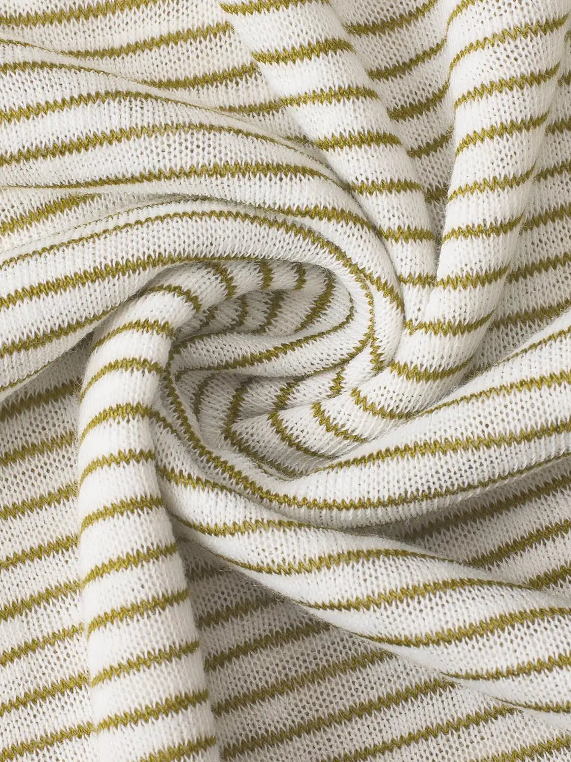 Thin Striped Long Sleeve Tie Neck T-Shirt