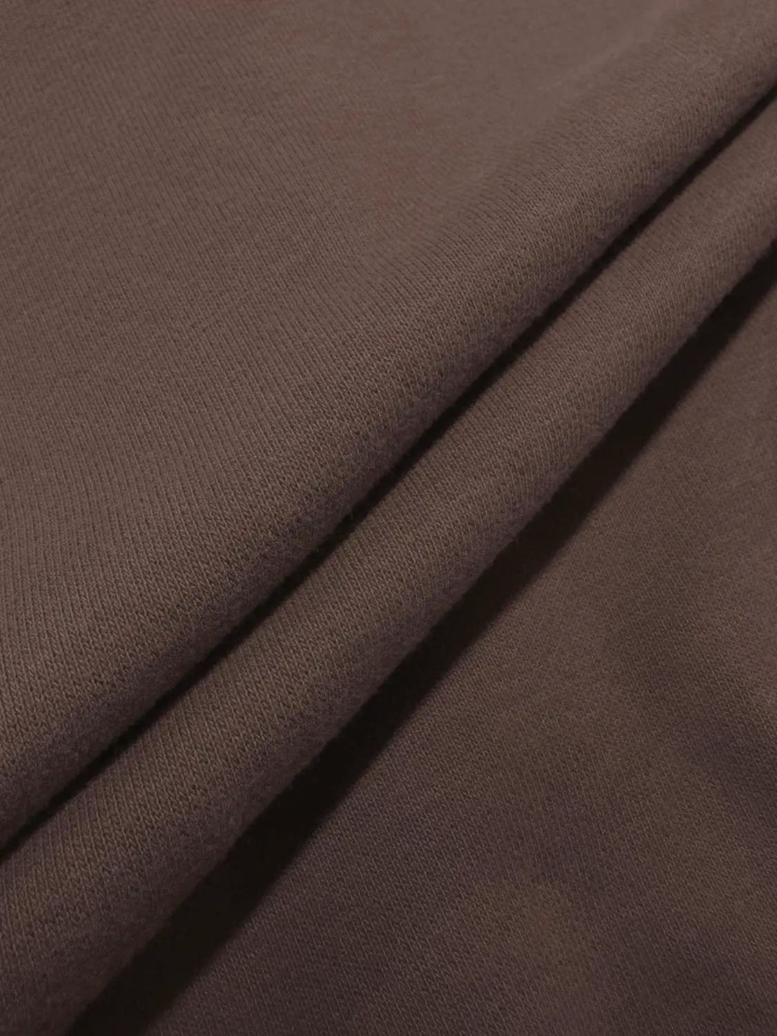 Ribbed Crew Neck Long Sleeve Cotton Blend Sweatshirt
