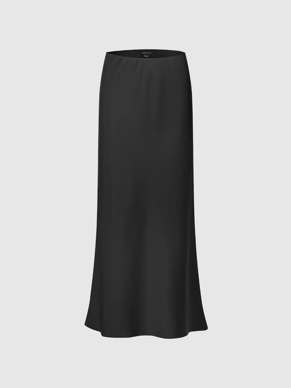 High Waist Draped Satin Texture Fishtail Slip Maxi Skirt