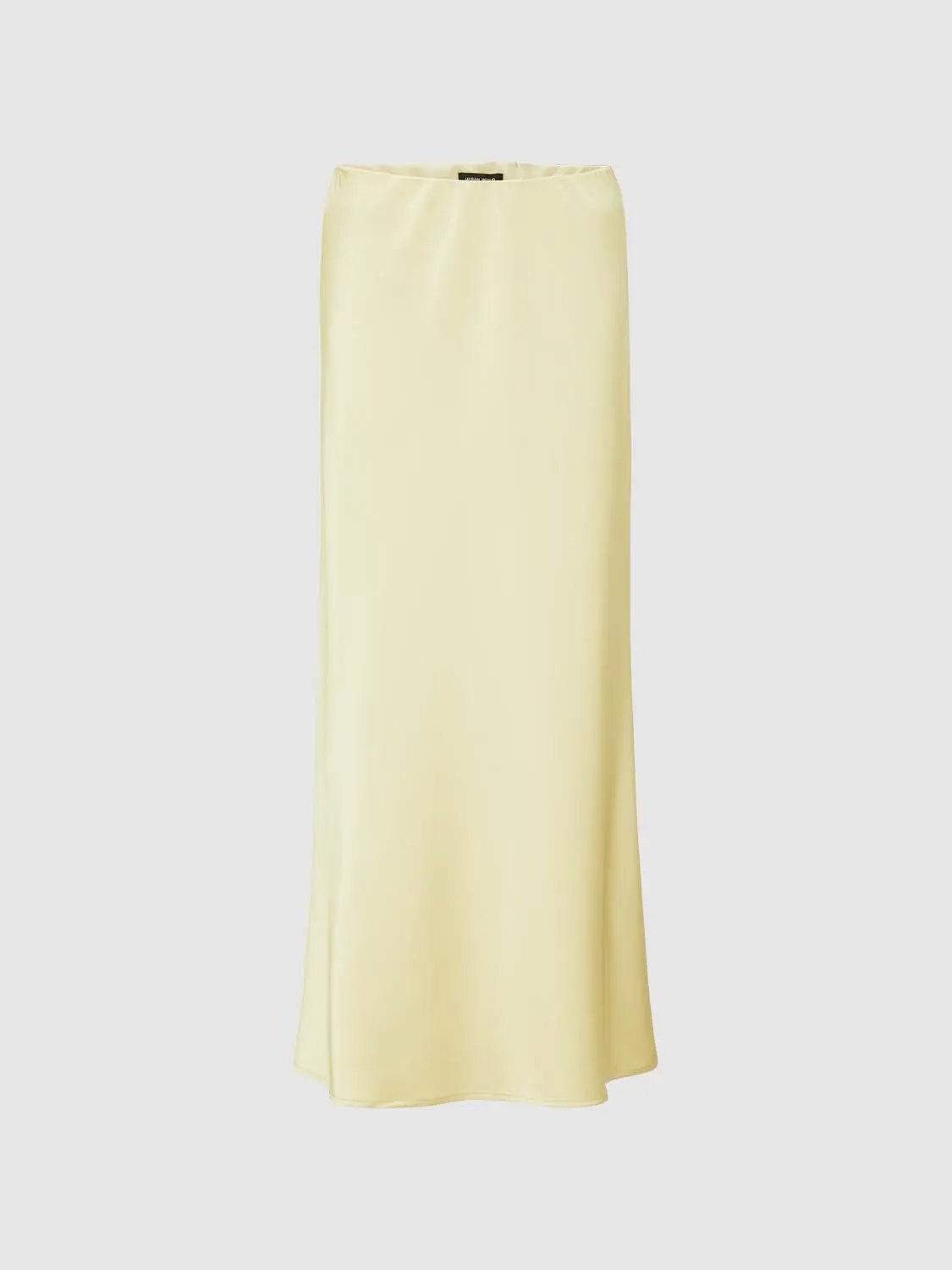 High Waist Draped Satin Texture Fishtail Slip Maxi Skirt