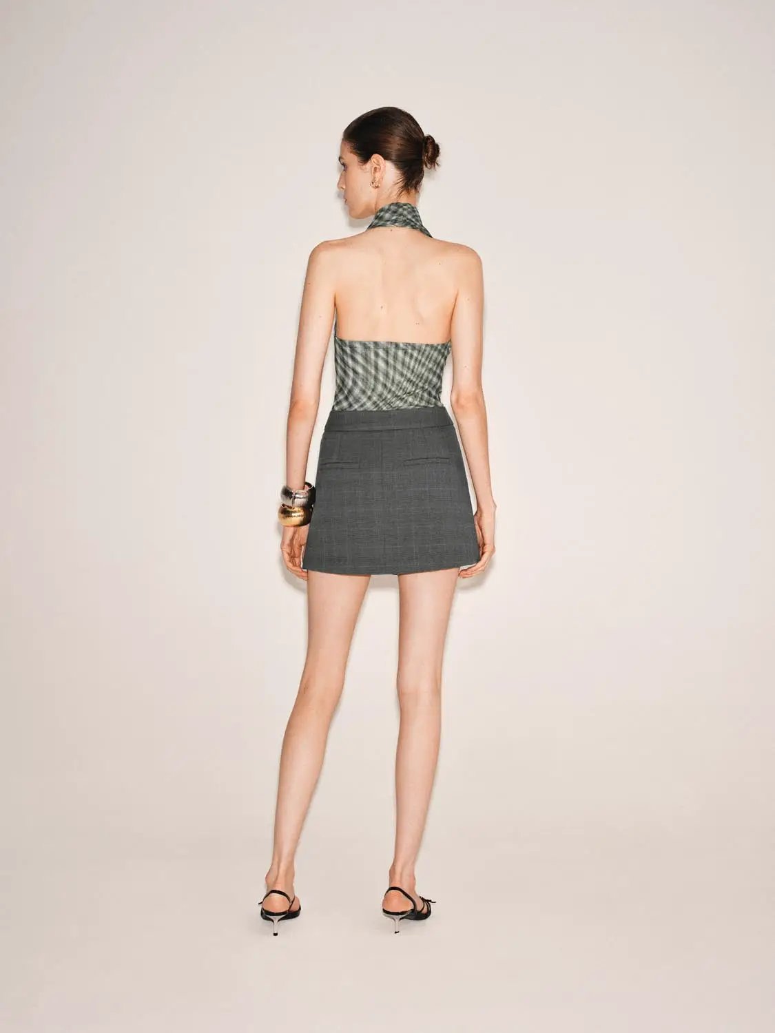 A-Line Pleated Mini Skirt