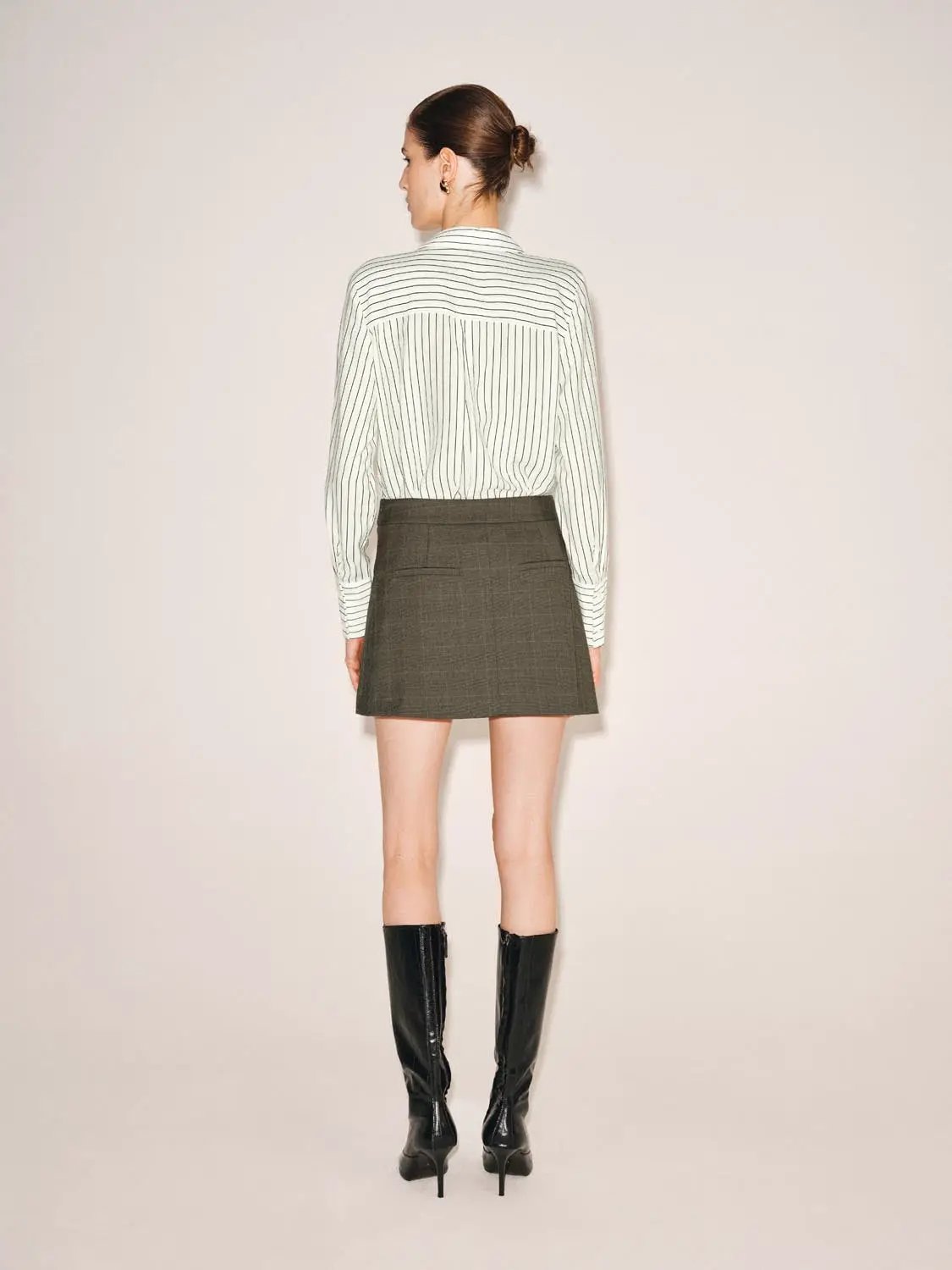 A-Line Pleated Mini Skirt