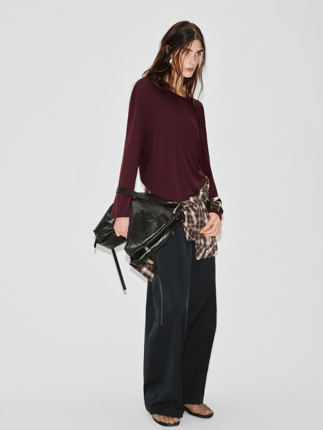 Wide-Leg Drawstring Waist Relaxed Fit Pants