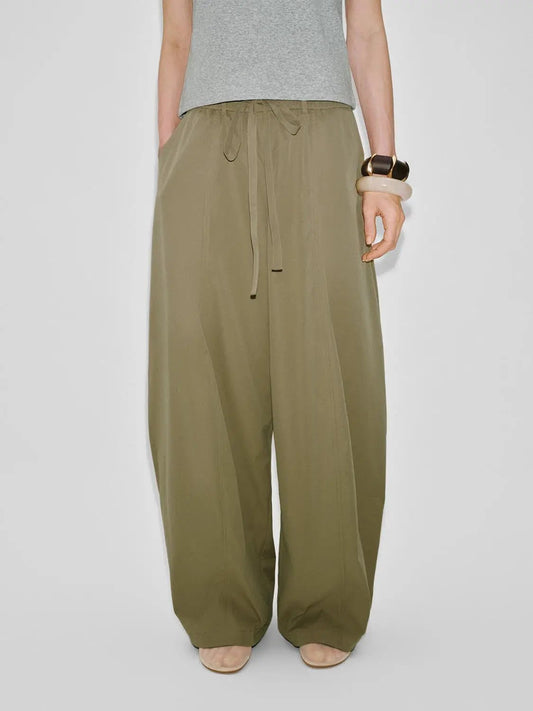 Wide-Leg Drawstring Waist Relaxed Fit Pants