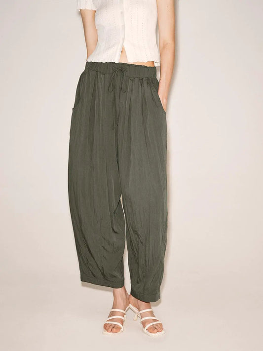 Drawstring Elastic Waist Pants