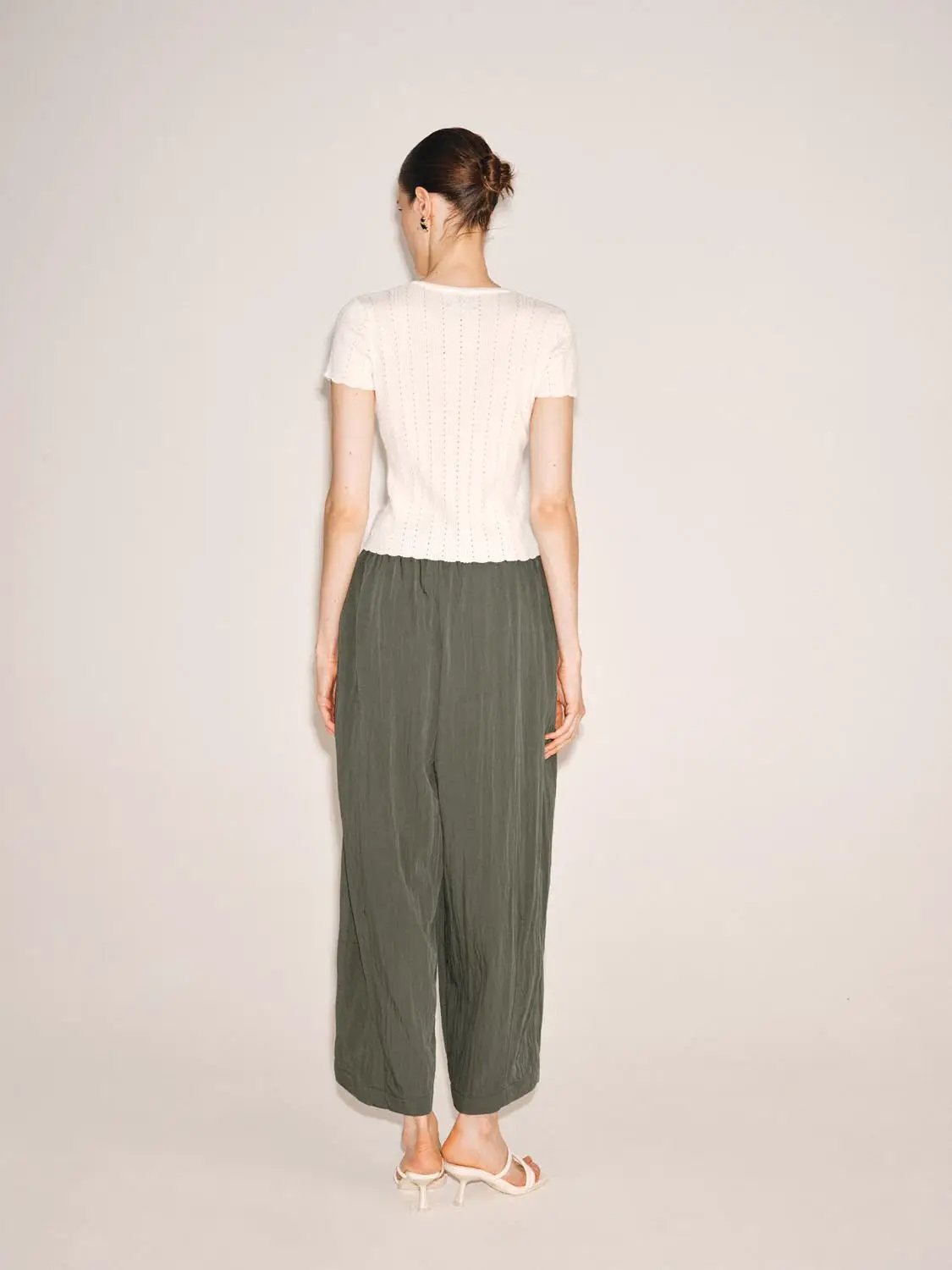 Drawstring Elastic Waist Pants