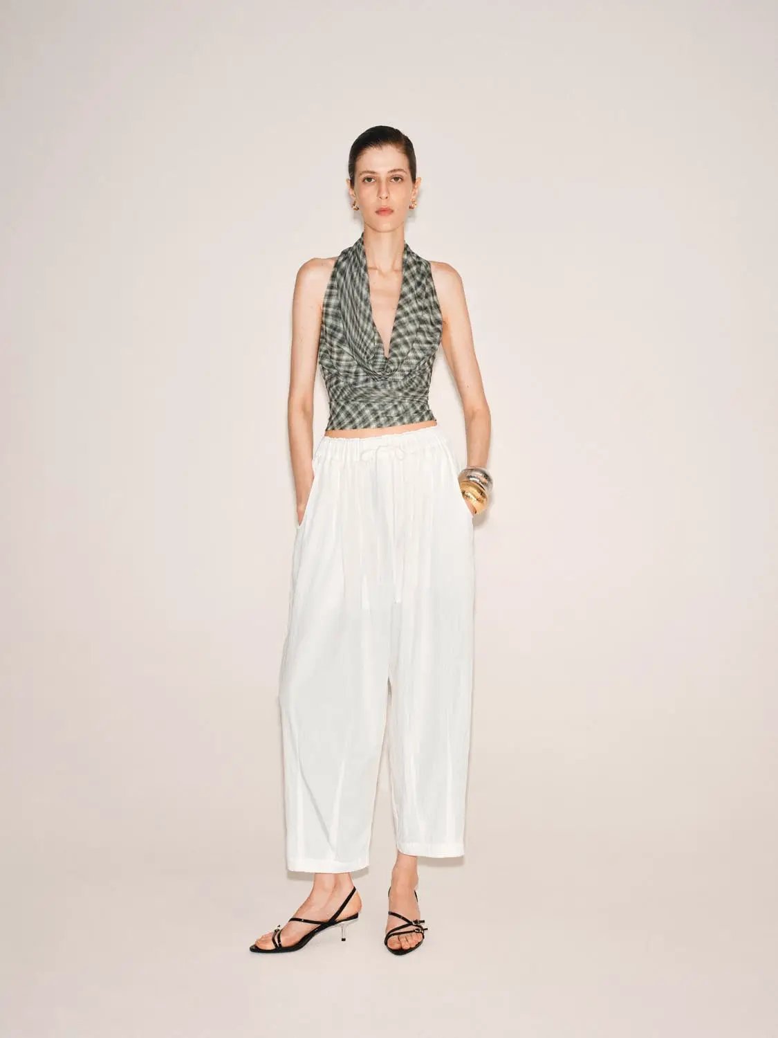 Drawstring Elastic Waist Pants