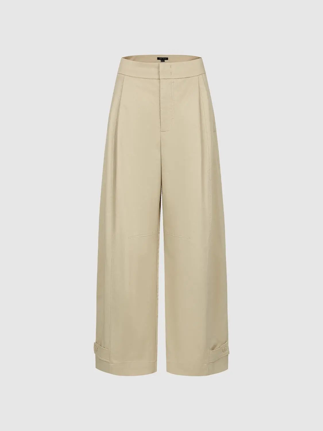 Curved Wide-leg Cotton Lyocell Blend Pants