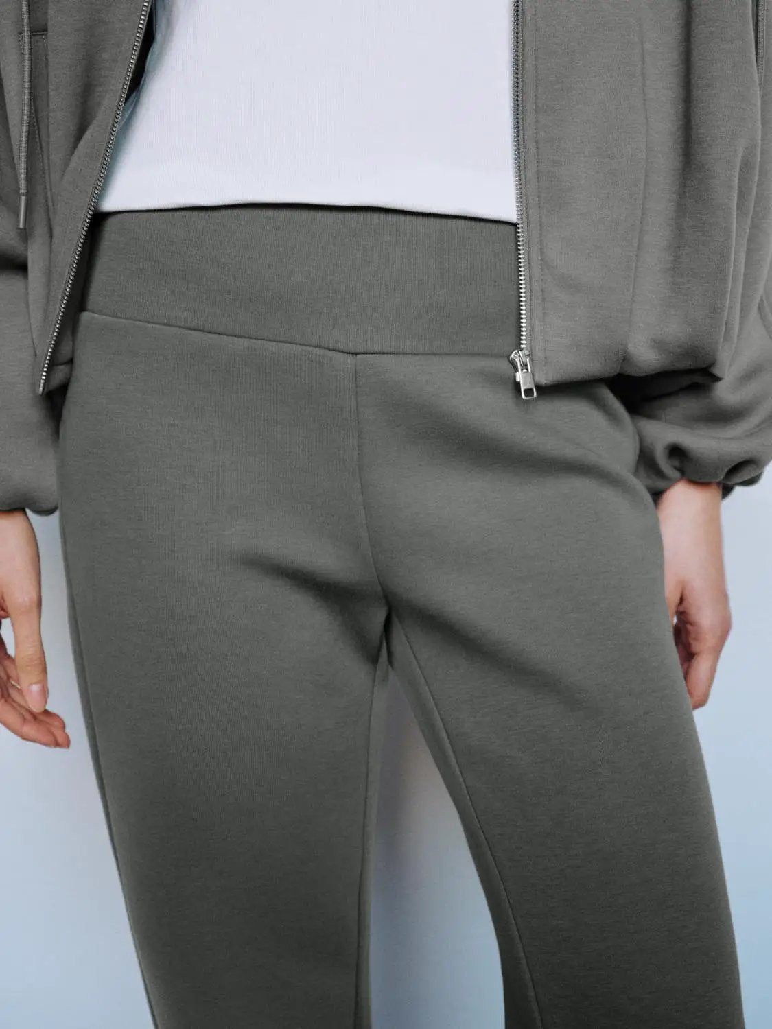 Black High Waisted Flare Stretch Cotton Blend Pants