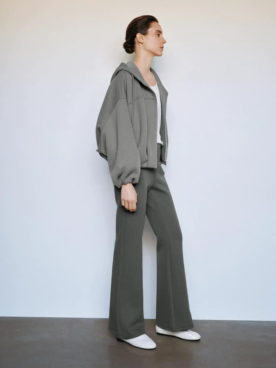 Black High Waisted Flare Stretch Cotton Blend Pants