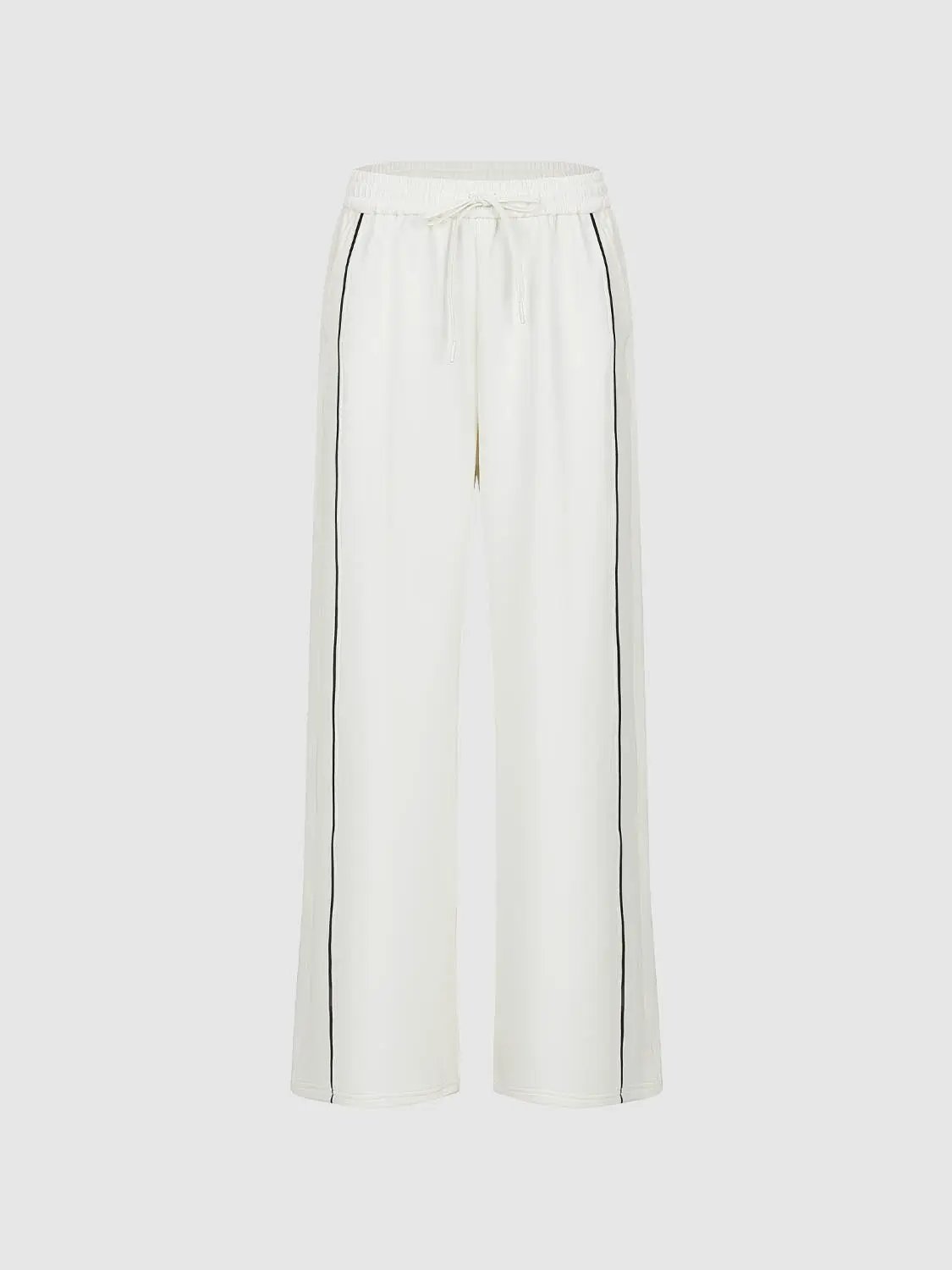 Wide Leg Tailored Drawstring Waist Pants