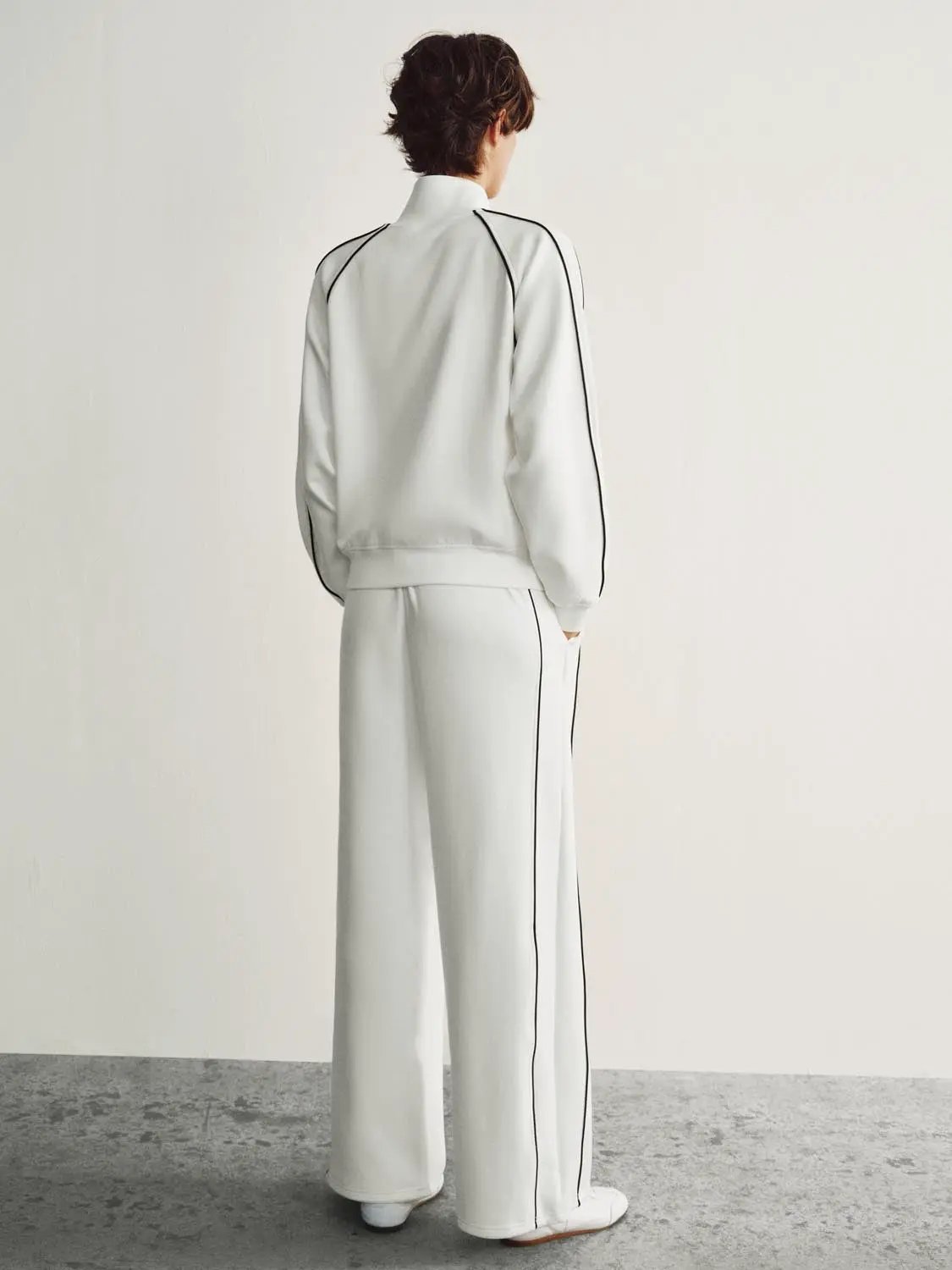 Wide Leg Tailored Drawstring Waist Pants