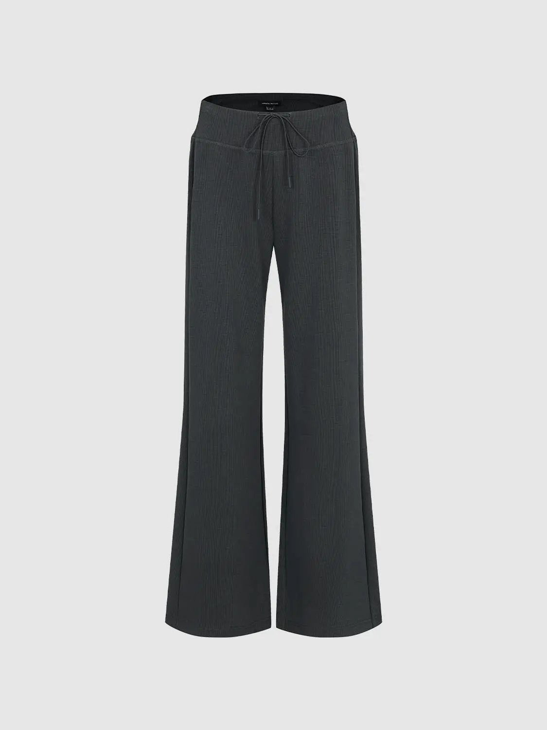 Flare Ribbed Knit Wide-leg Stretch Pants