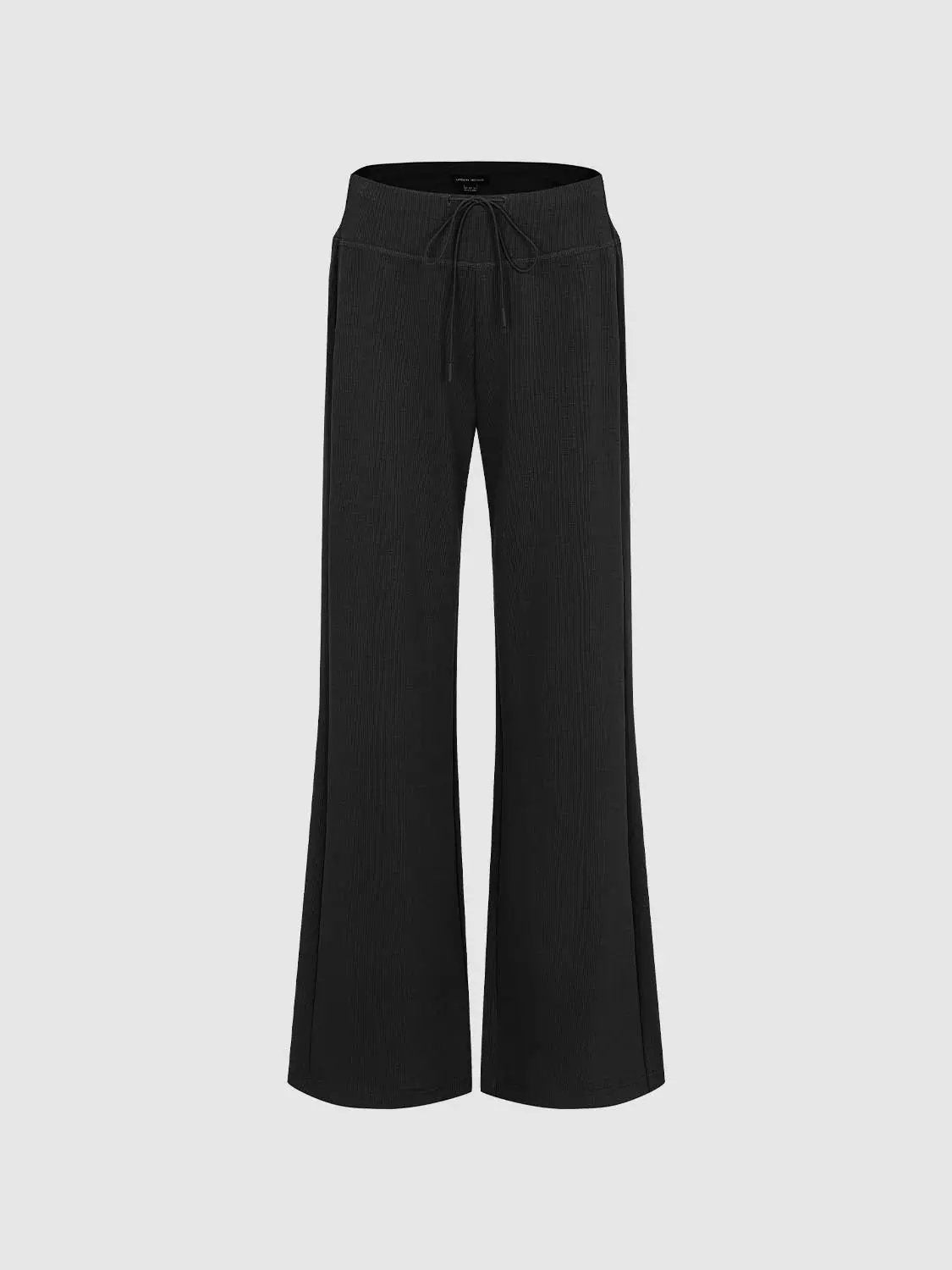 Flare Ribbed Knit Wide-leg Stretch Pants