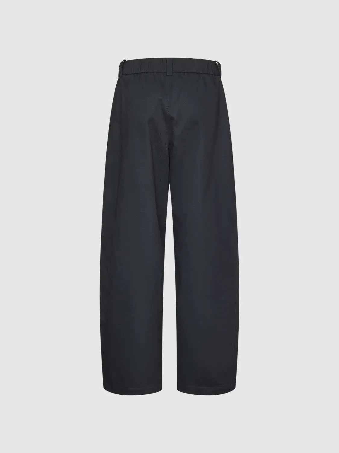 Tailored Beige Mid-rise Barrel-Leg Cotton Pants