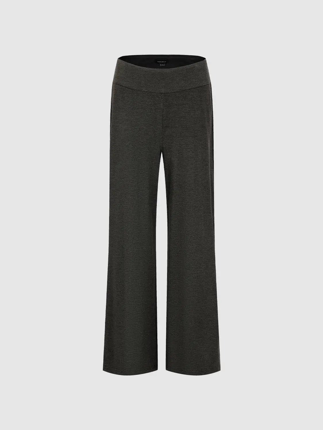 Solid Stretch Mid-rise Wide-leg Pants
