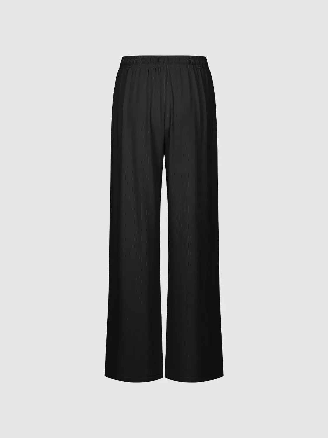 Thick Stretch Relaxed Wide-leg Elastic Waist Pants