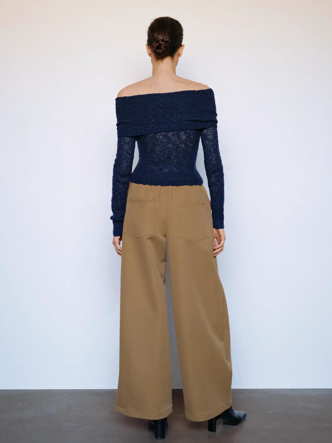 Tie Waist Straight Hem Wide-leg Pants