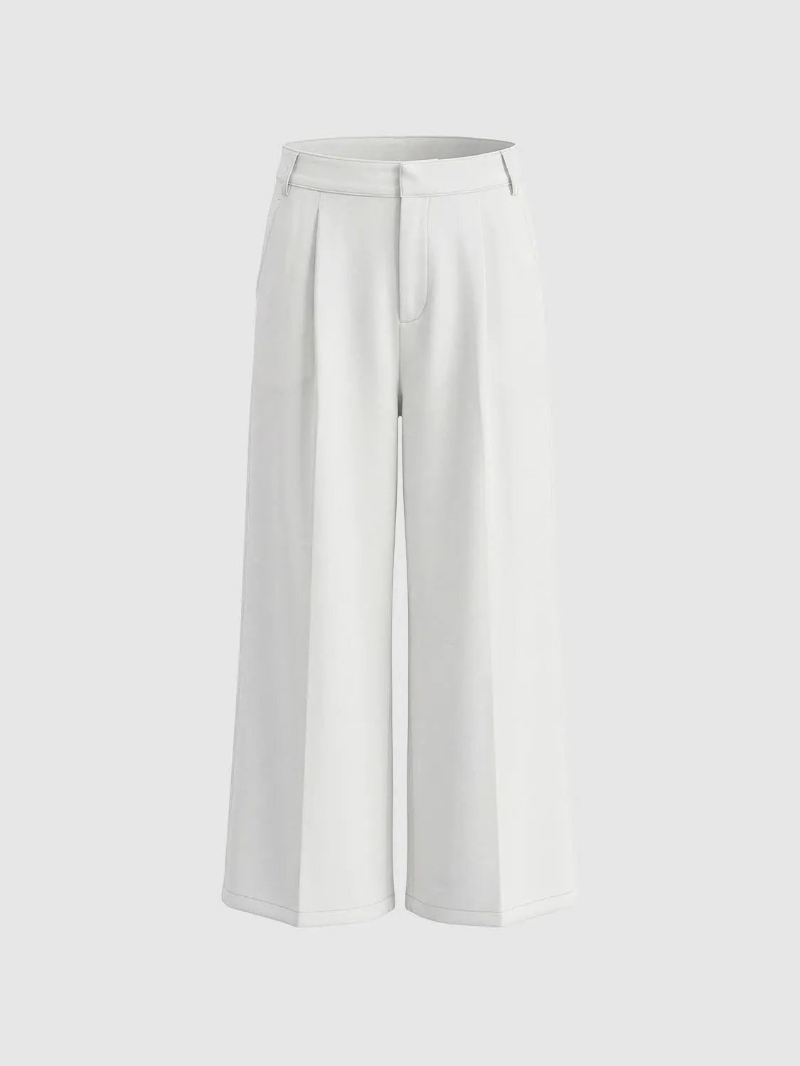 Tailored High-waisted Pleated Wide-leg Pants