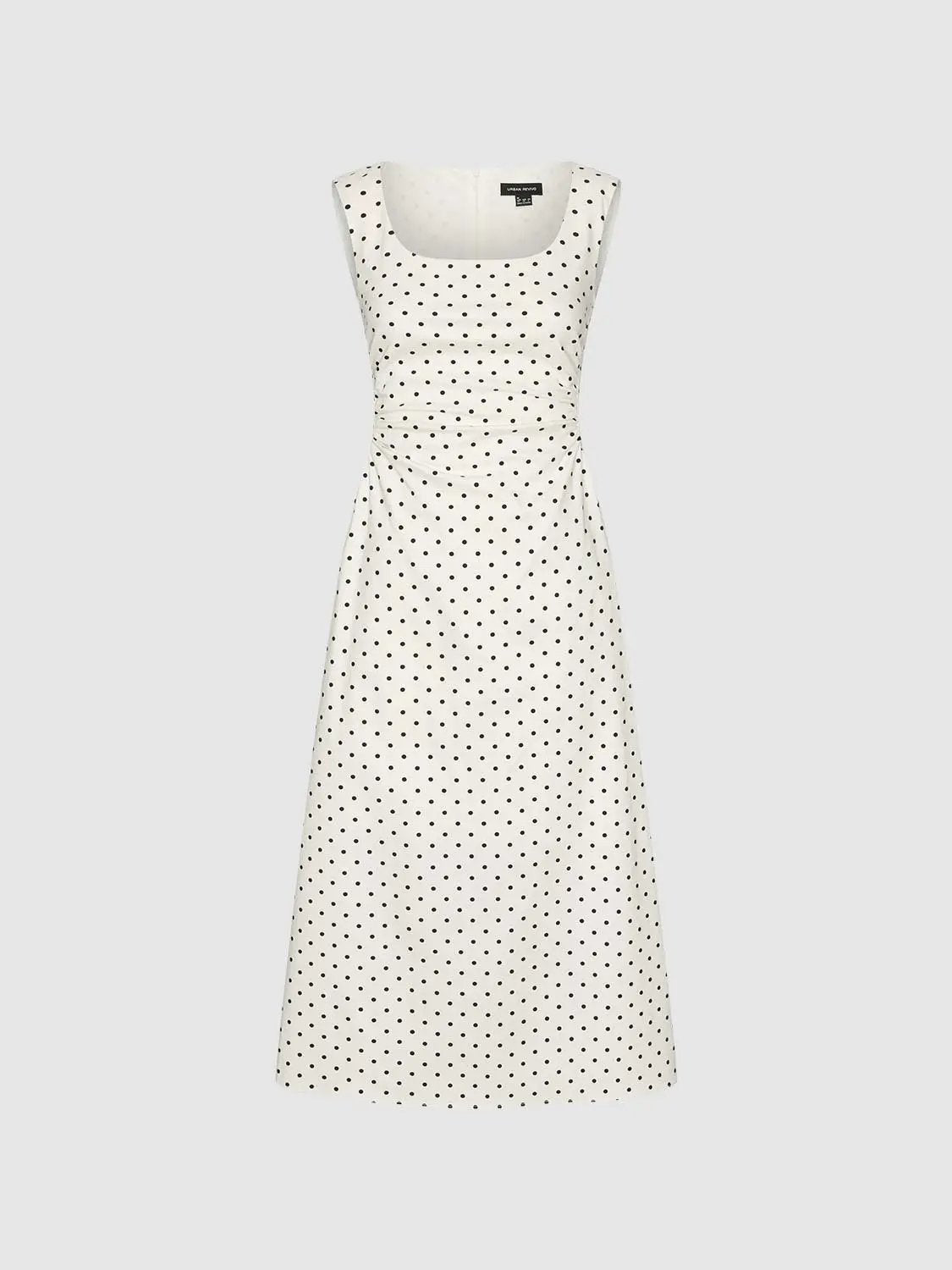 Polka Dot Knit Flattering Fit Sleeveless Dress