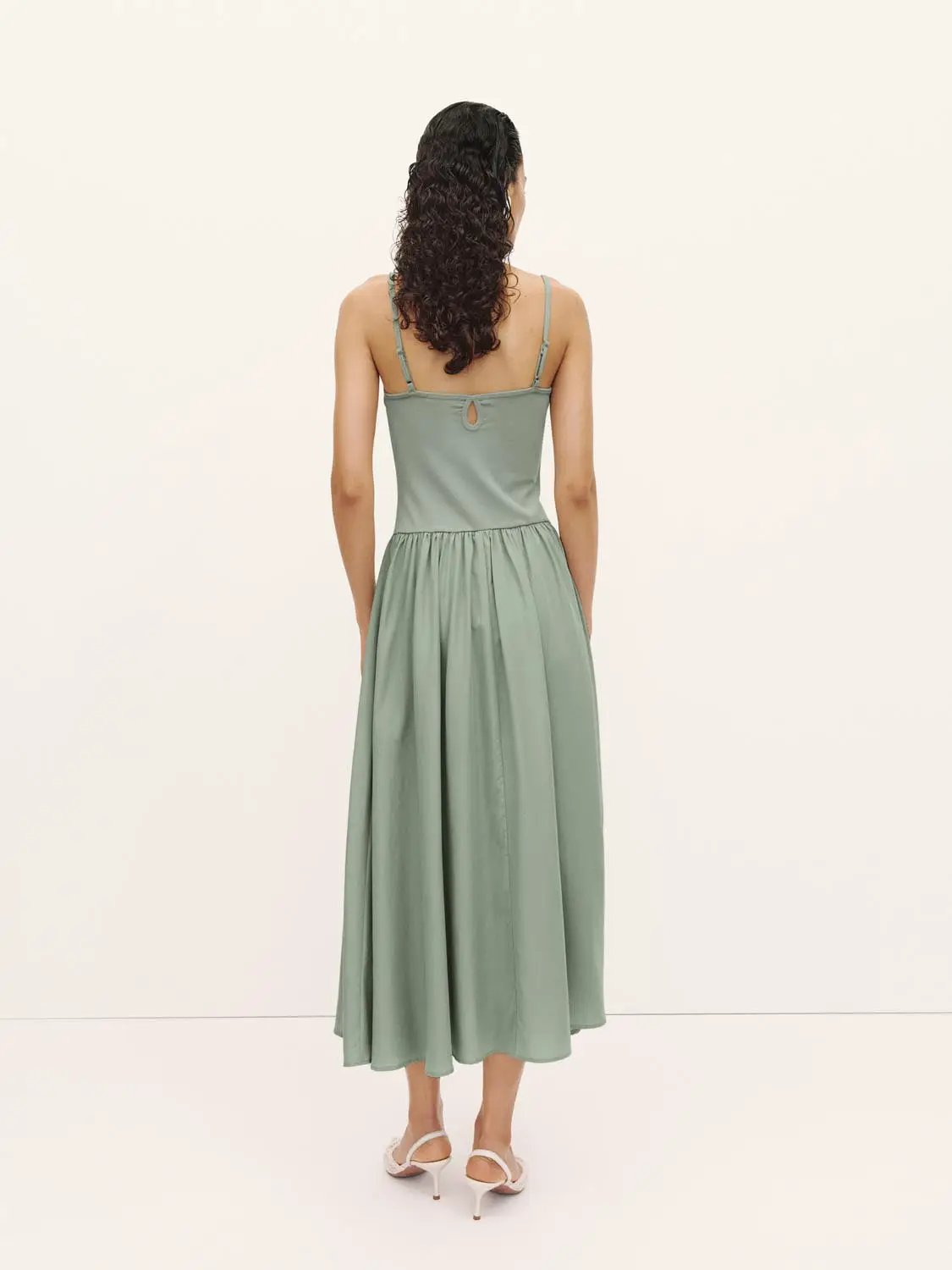 Knit Cotton Blend Asymmetric Dress