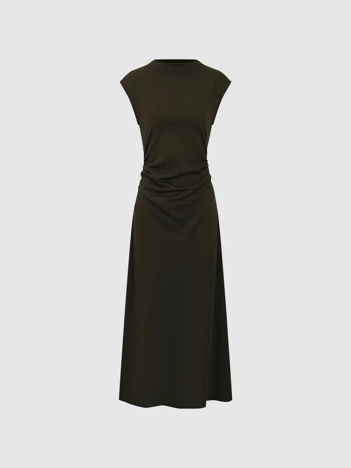 Cotton Ruched Sleeveless Dress