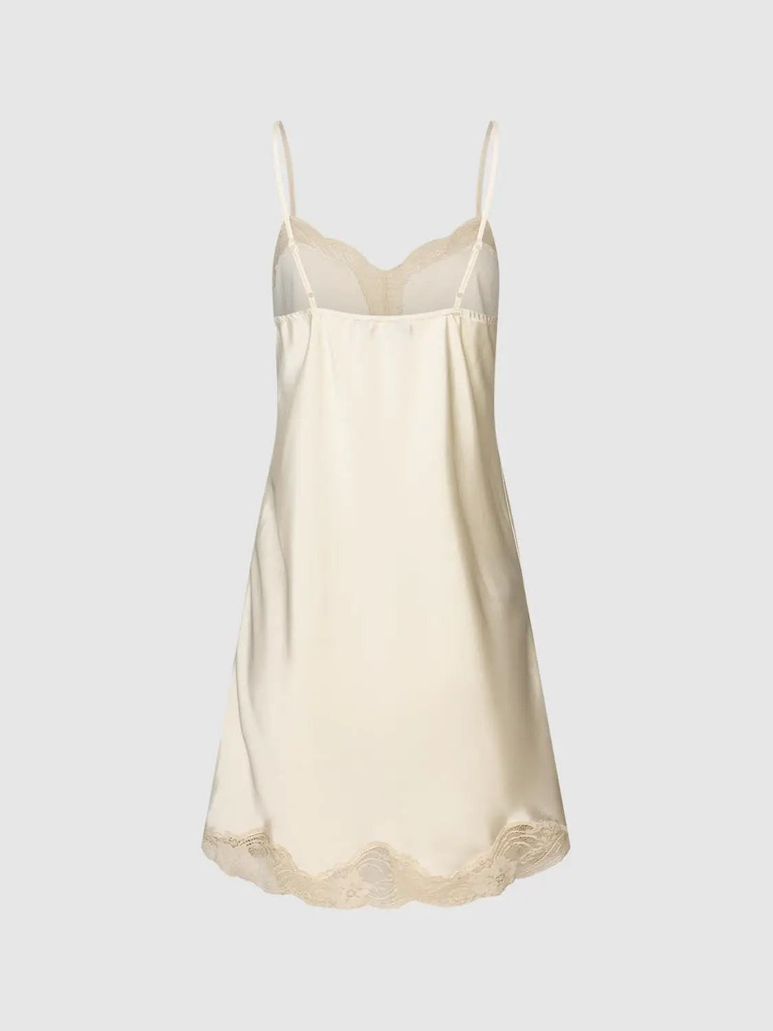 Lace Trim V-Neck Sleeveless Mini Dress