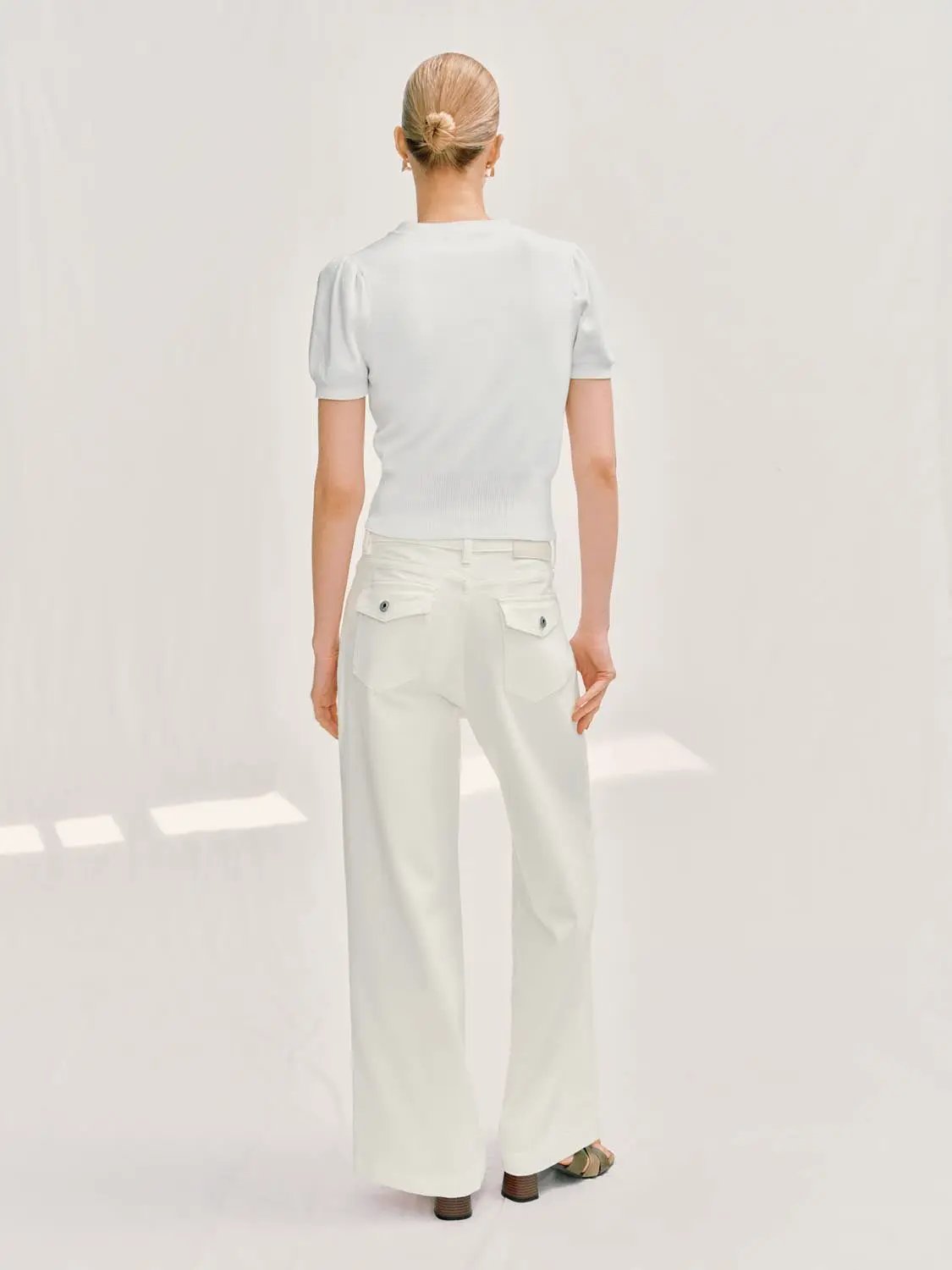 Mid Waisted Wide-leg Denim Pants
