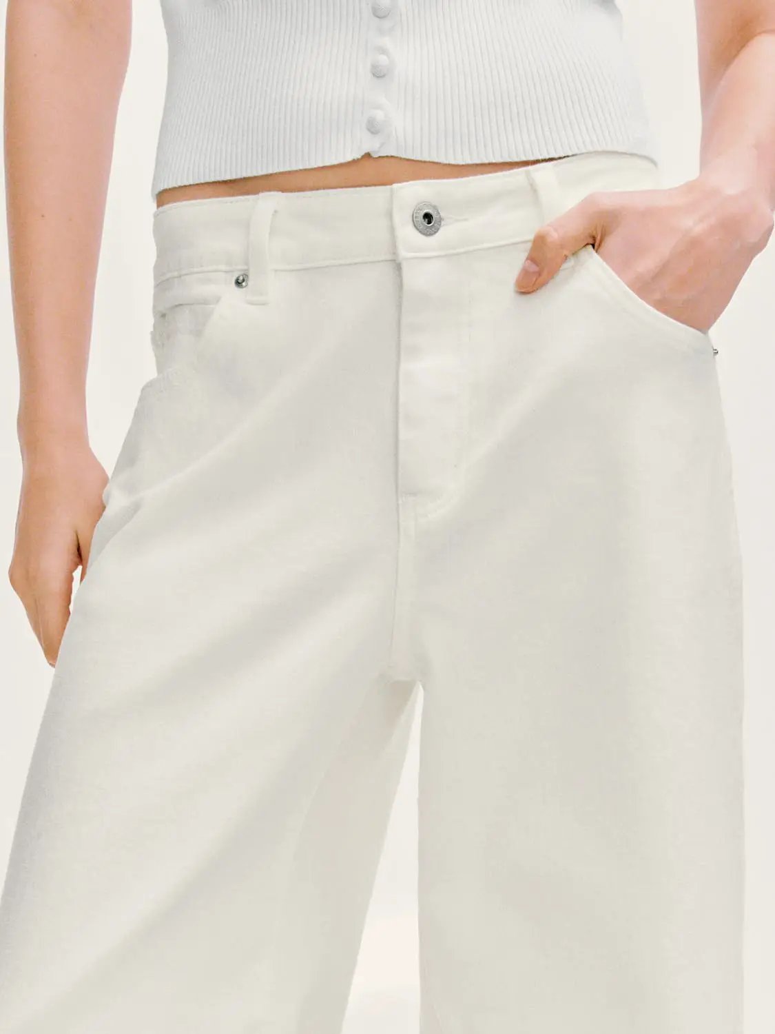 Mid Waisted Wide-leg Denim Pants