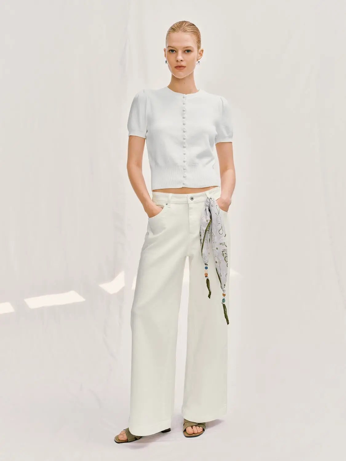 Mid Waisted Wide-leg Denim Pants